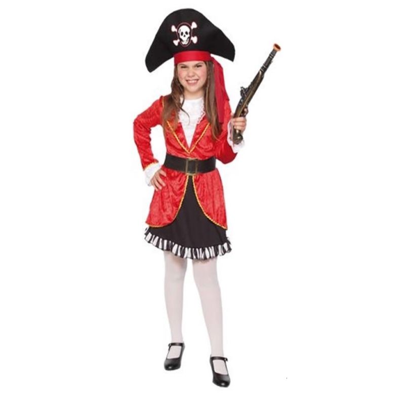 El disfraz de pirata falda larga mujer, incluye Sombrero, vestido