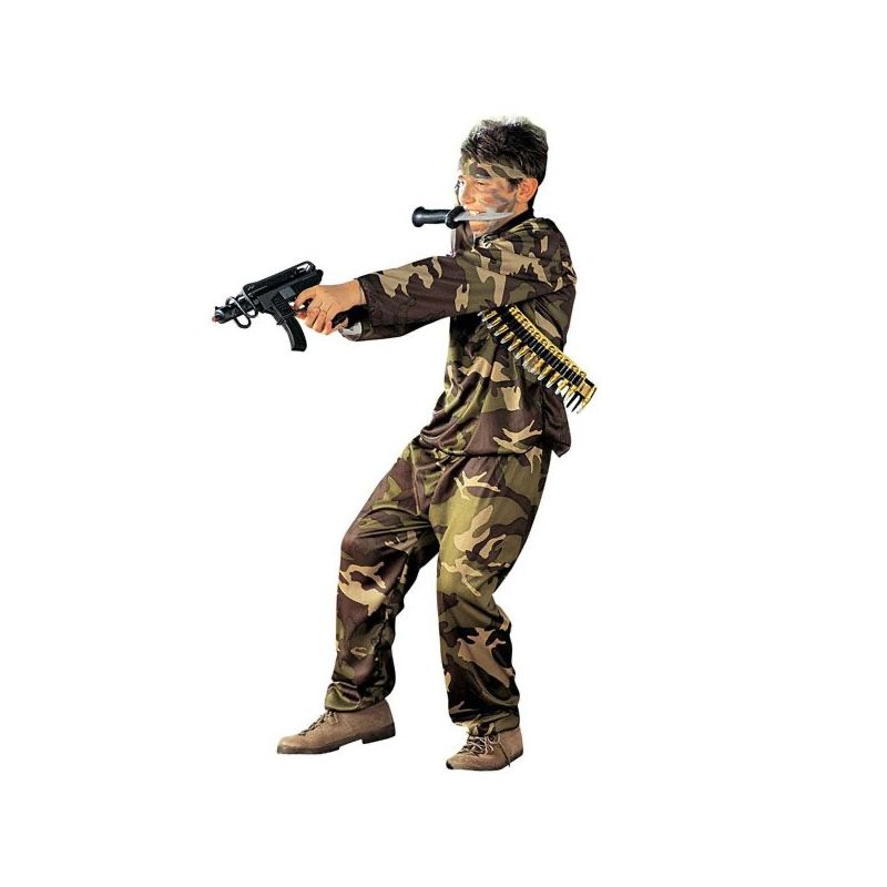 Disfraz militar de camuflaje para niño mediano (edad 7-9)