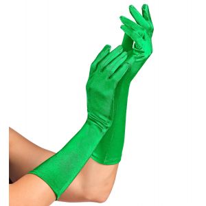 Guantes verdes saten