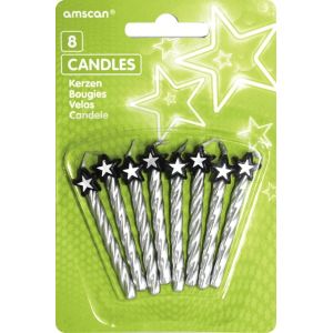 Velas estrellas plata 8 und