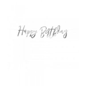 Banner happy birthday plata