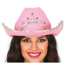 Sombrero cowboy fieltro rosa