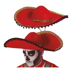 Sombrero mexicano rojo fieltro