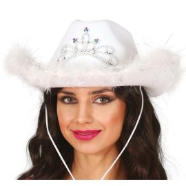 Sombrero vaquero blanco boa